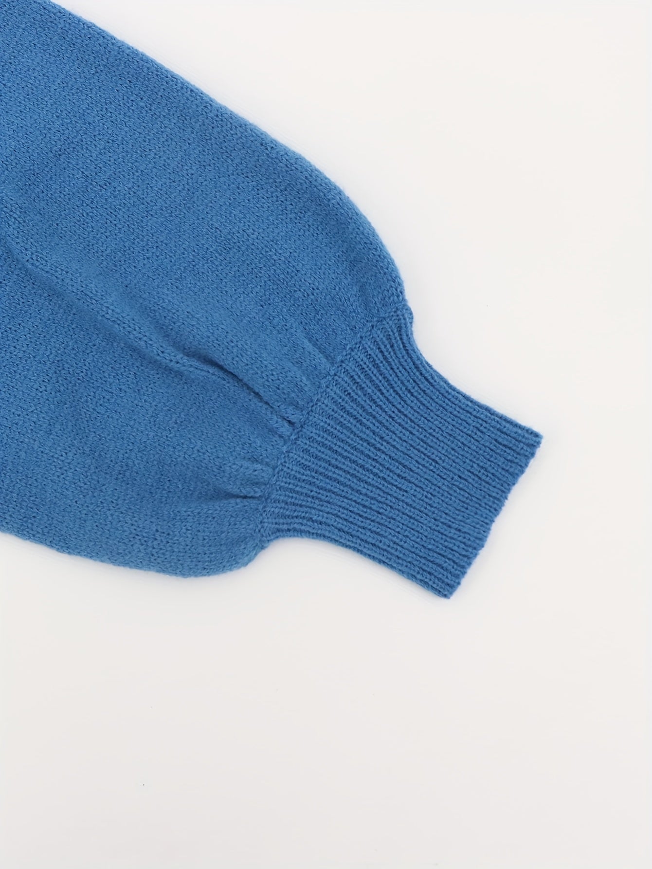 Solid Cable Lantern Sleeve Sweater