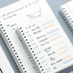 80 Sheet Coil Notebook PP Cover Horizontal Line Grid Inner Page Spiral Hardcover