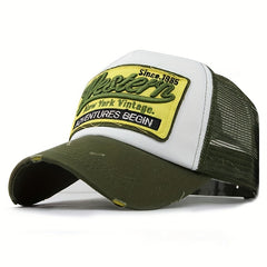 Vintage York Embroidered Men's Baseball Hat Breathable Dad Cap