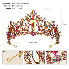 Pink Crystal Tiara Crown for Women Girls