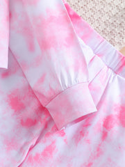 Toddler Girls Butterfly Embroidery Tie Dye Top & Sweat Pants 2pcs Sportwears
