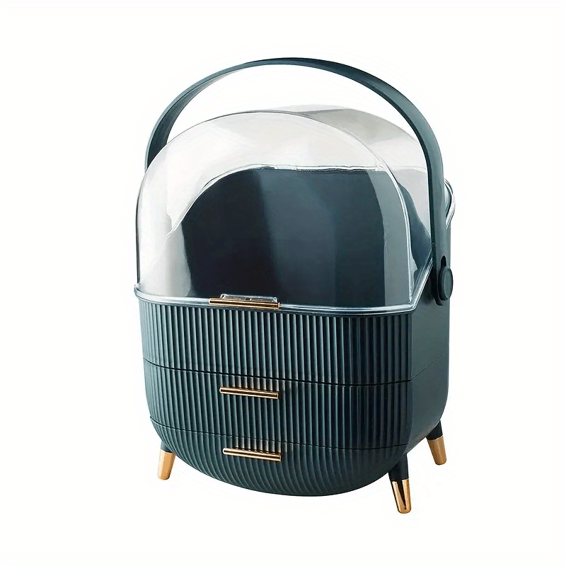 Waterproof Makeup Organizer with Lid and Drawers