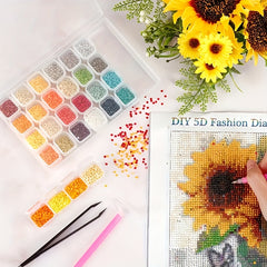 Plastic Storage Box 28 Grids Portable Jewelry Stationery Storage Box