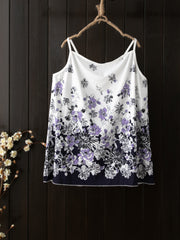 Floral Print Plus Size Cami Top Medium Stretch