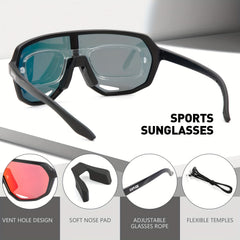 KAPVOE Sports Sunglasses TR90 Frame Cycling Running Golf
