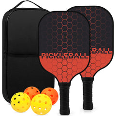 1pc Fiberglass Pickleball Racket Set with 2 Rackets, 4 Balls, and Bag