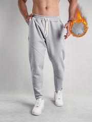 Men's Drawstring Fleece Sweatpants for Autumn Winter