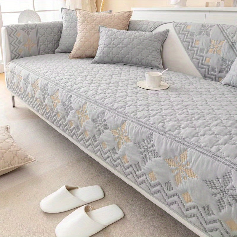 Jacquard Geometric Sofa Cover Non-Slip Washable Durable Furniture Protector
