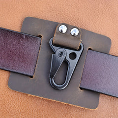 Cowhide Leather Keychain for Outdoor Travel