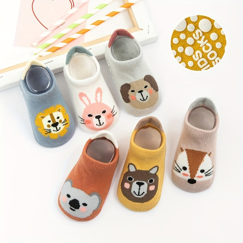 3 Pairs Cute Animal Floor Socks for Toddlers