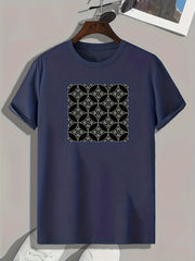 Floral Print Men's Comfy T-shirt for Summer Outdoor Activities
