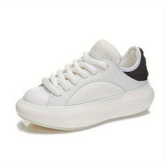 Women's Comfortable Board Shoes Lace Up Thick Sole Platform Running Shoes