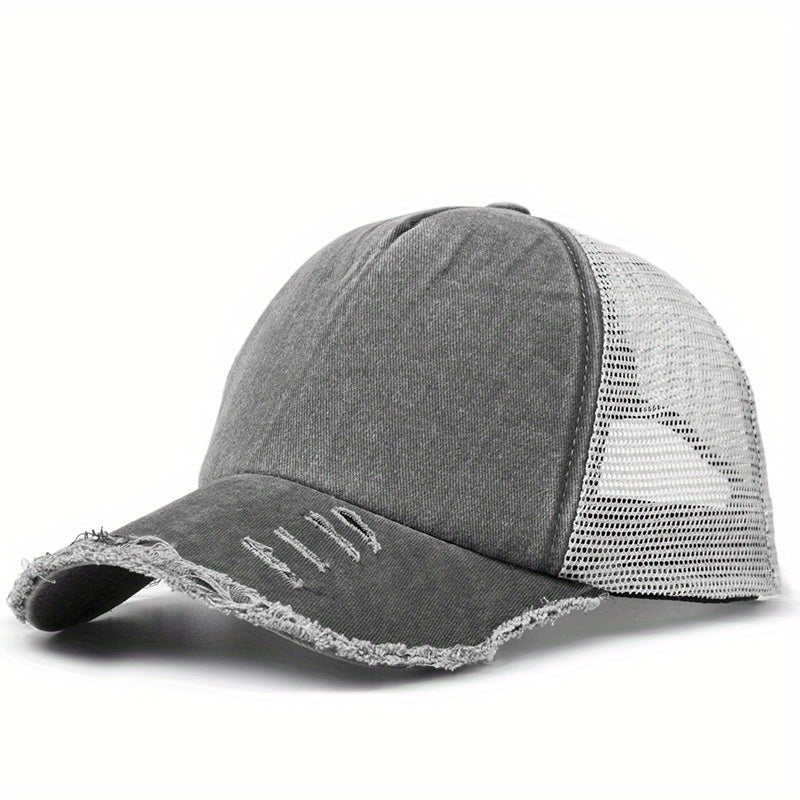Vintage Distressed Baseball Cap Mesh Trucker Hat Summer Visor Cap Dad Hat