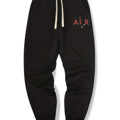 AIR Print Drawstring Sweatpants Loose Fit Pants Men's Casual Joggers