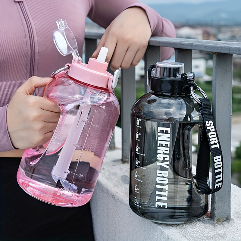 2500ml Large Capacity Sports Water Bottle Leakproof Plastic Water Cup with Straw