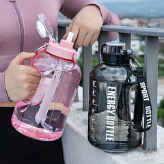 2500ml Large Capacity Sports Water Bottle Leakproof Plastic Water Cup with Straw