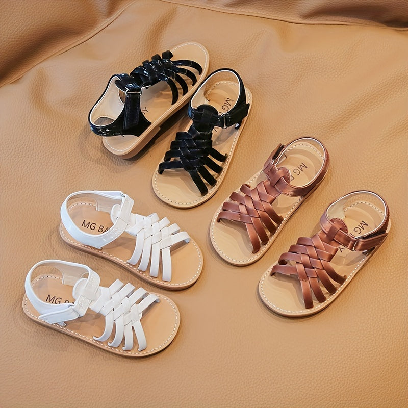 Girls' Stripy Open Toe Platform Sandals for Spring
