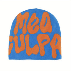 Mea Culpas Casual Men's Jacquard Knitted Hat Y2k Beanie Caps
