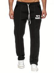 Men's Letter Print Joggers Casual Loose Fit Pants Spring Summer