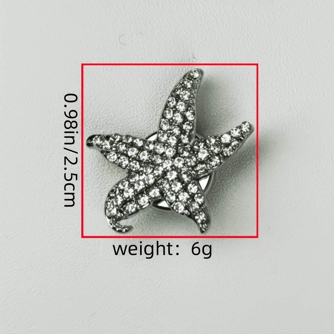 2pcs Starfish Shirt Buttons w/ Brass Base Coastal Decorative Closures