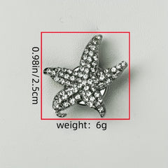 2pcs Starfish Shirt Buttons w/ Brass Base Coastal Decorative Closures