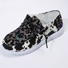 Leopard Print Slip-on Boat Shoes Lightweight Flats