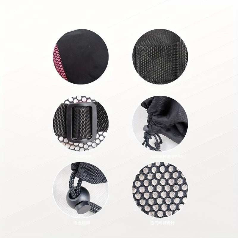 Portable Yoga Mat Storage Bag Drawstring Fitness Mesh Bag