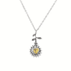 Sunflower Cremation Pet Ashes Urn Necklace & Ring Set