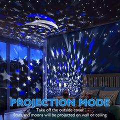 Star Night Light 12 Changing Lights Modes 360 Rotating Moon Star Projector