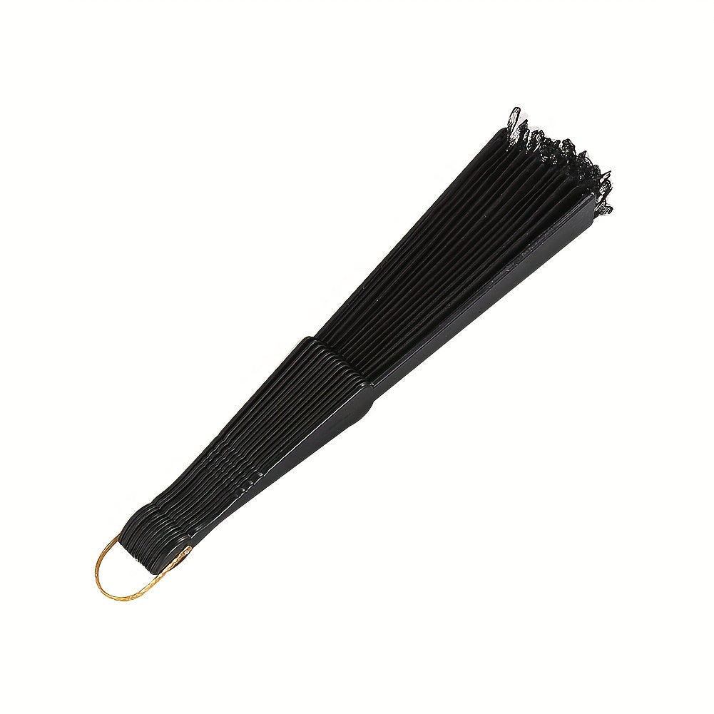 Retro Lace Trim Ladies Folding Fan Dance Performance Props Cheongsam Decoration