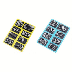 Luban Lock Toy Set of 8 Golden Rings Family Party Game