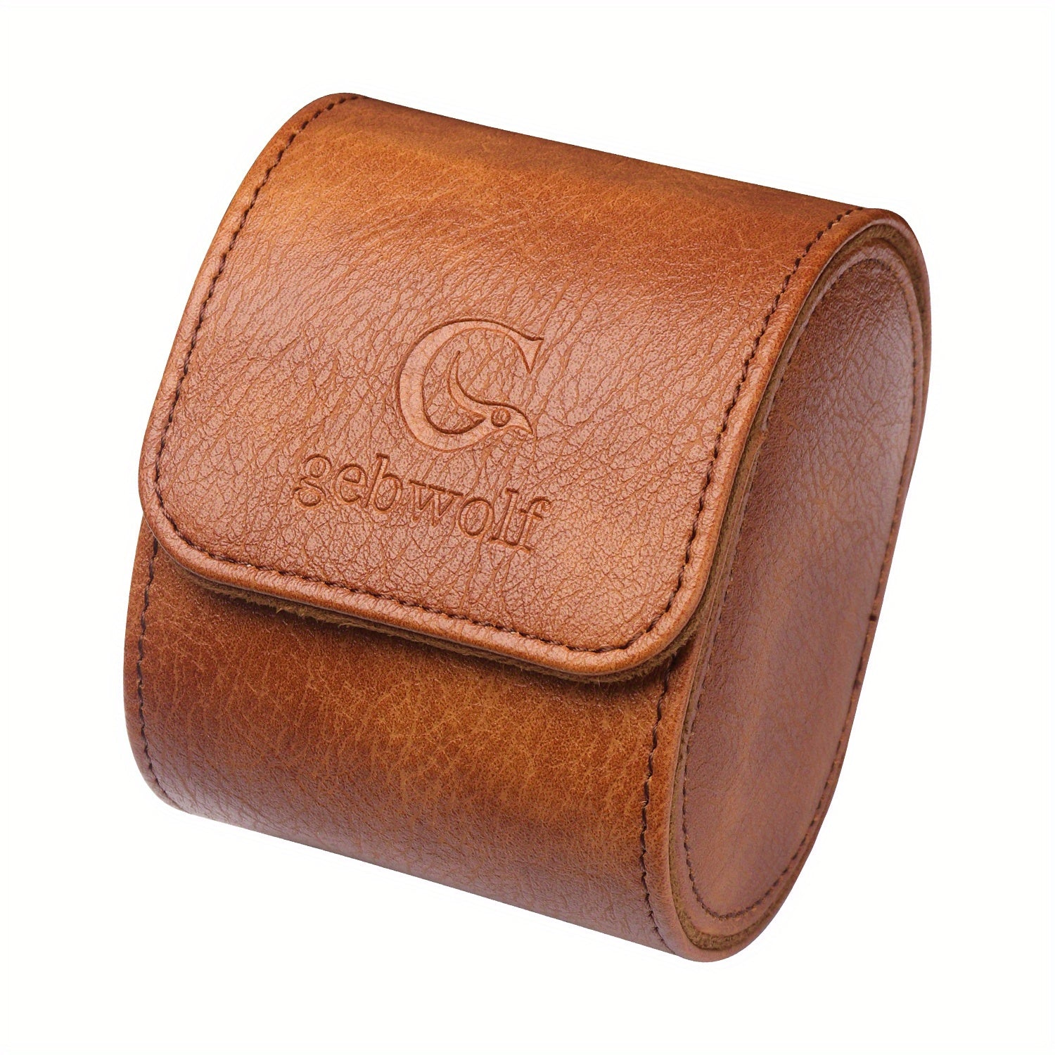 WESSLECO PU Leather Watch Storage Box Single Watch Case Holder