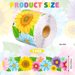 60Ft Floral Bulletin Border Paper Trim Sunflower and Tulip Classroom Display
