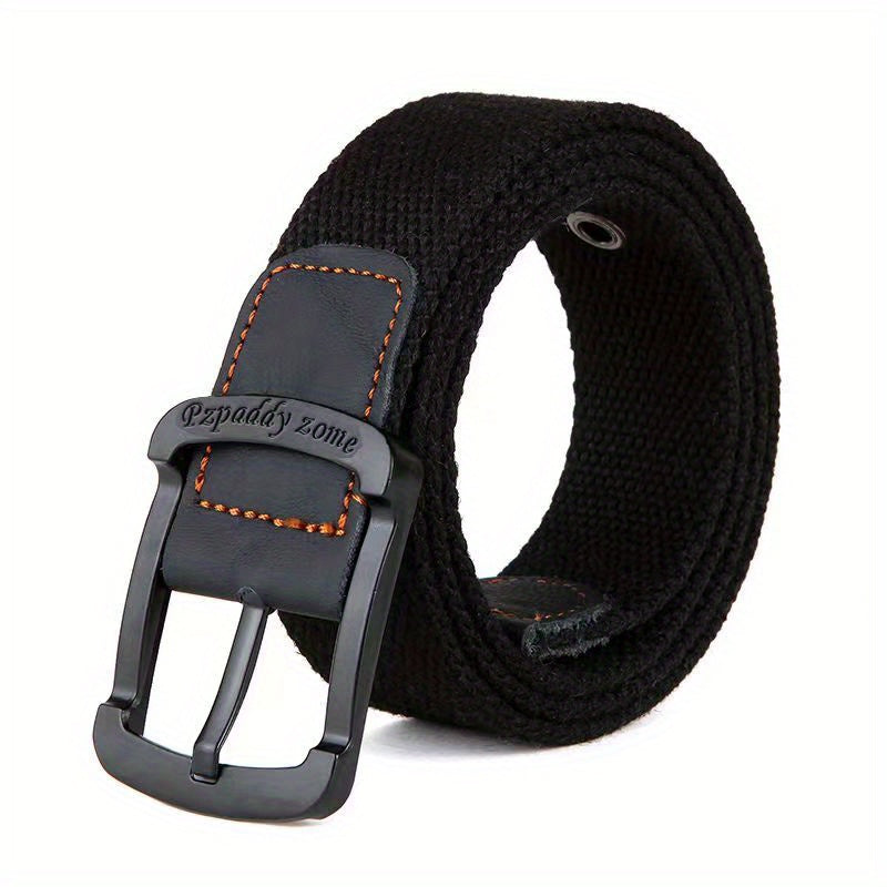 Men's Nylon Canvas Work Belt Metal Buckle Outdoor Leisure Wear