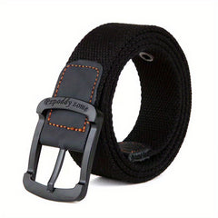 Men's Nylon Canvas Work Belt Metal Buckle Outdoor Leisure Wear