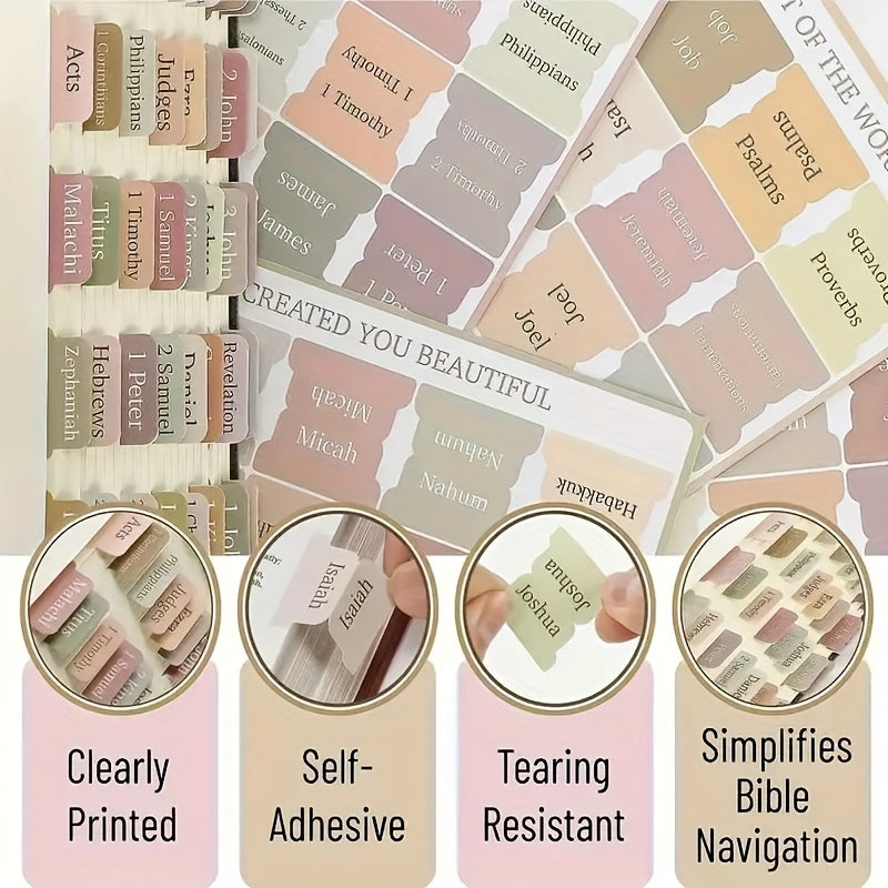 Bible Index Label Stickers 75pcs Large Unique Cross Design for Easy Page Finding