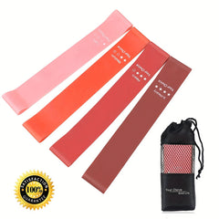 4-Piece Yoga Resistance Band Set with Stretch Strap for Hip Thigh Leg Training