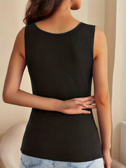 Women's Thermal Sleeveless Top Soft Crew Neck