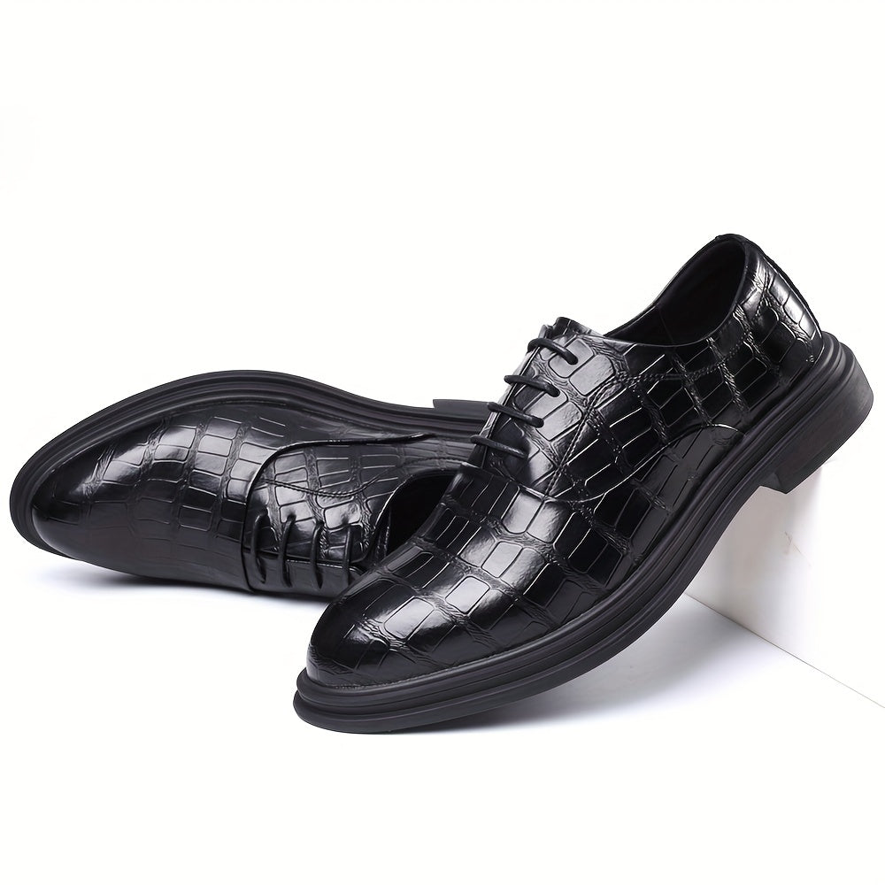 Men's Textured Oxford Shoes Lace up Front Dress Shoes For Men Business Formal