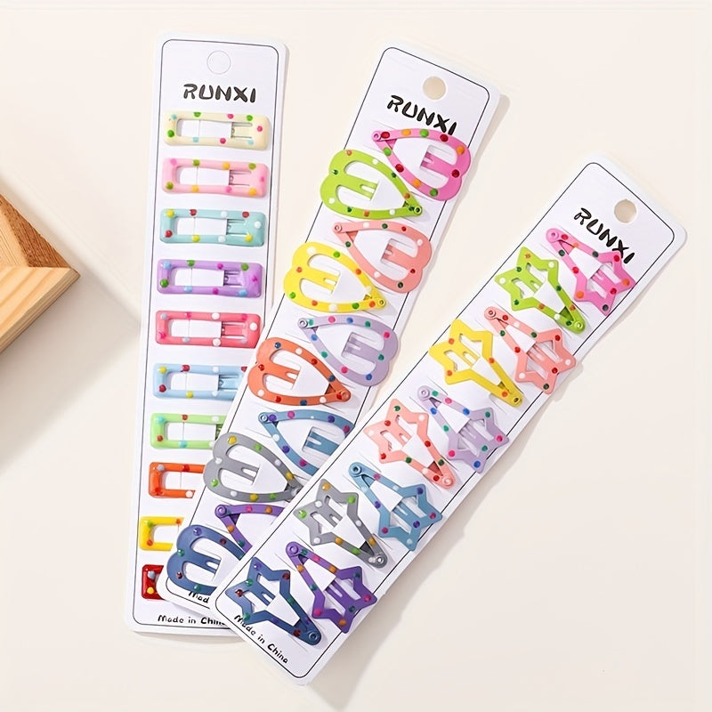 10pcs Sweet Hair Clips for Baby Girls, Summer Holiday Dance Party Decor