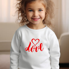 Girls Love Pattern Crew Neck Long Sleeve Sweatshirt For Spring Fall