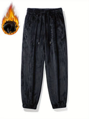 Men's Plush Thermal Sweatpants Pocket Jogger Pants