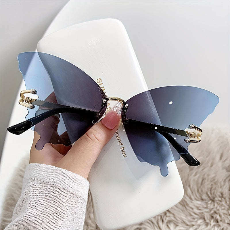 Y2K Butterfly Sunglasses Gradient UV400 Sun Shades