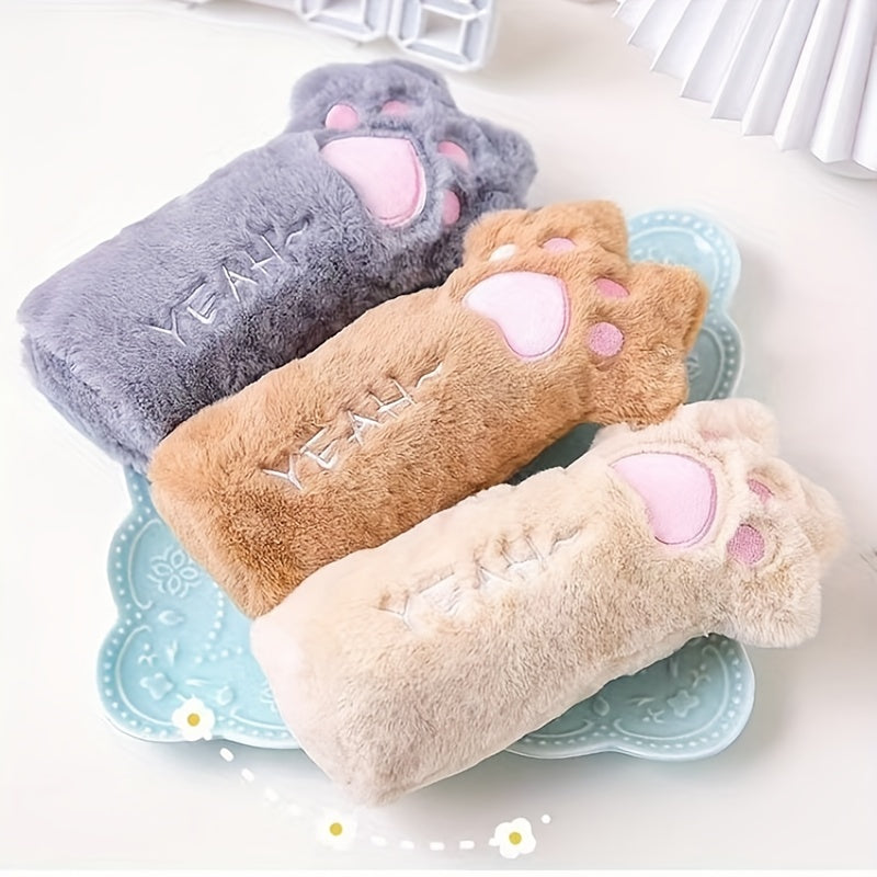 Adorable Cat Claw Pen Bag Plush Large Capacity Stationery for Students