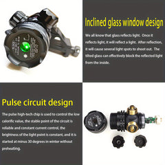 Green Laser Flashlight w/ Pressure Switch 18650 USB Charger Storage Box