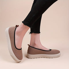 Breathable Knit Loafers Casual Slip On Platform Shoes