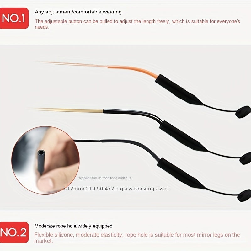 Stretchy Silicone Glasses Strap Non Slip Eyewear Retainer Lanyard