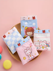 4pcs Girl's Boxer Briefs Cartoon Print Elastic Waist Underwear 95% Cotton