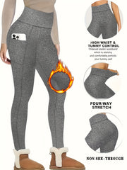 Winter Thermal High Waisted Sports Leggings Women's Activewear