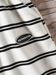 Boys Block Striped Outfit Shorts & T shirt Crew Neck Casual Summer Clothes